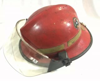 2004 Paul Conway Lion Apparel Firefighting Rescue Fsa Helmet W/visor Shield Red