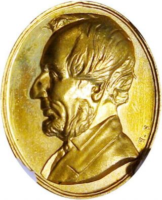 1865 Abraham Lincoln Memorial Funeral Medal Token King 279 Ngc Ms64