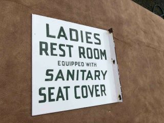 Ladies Rest Room Sanitary Cover Equipped 2 Sided Porcelain Flange Sign