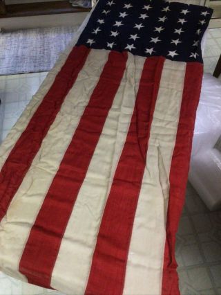 Vintage Wool 5x8 Ft 48 Star American Flag In Average