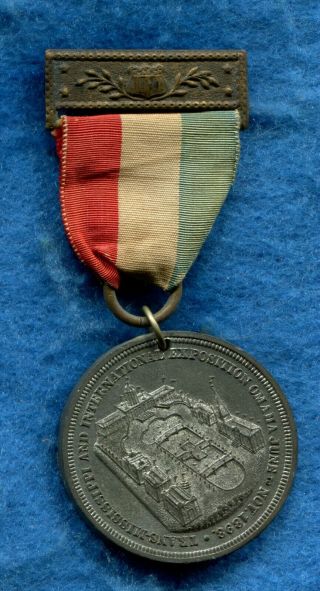 1898 Trans Mississippi Omaha Hk284a Pinback Badge W/ Hk - 284a Medal