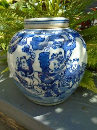 Chinese Porcelain Blue And White Ginger Jar And Lid Colour