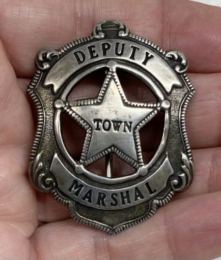 Vintage Sterling Silver Deputy Town Marshall Badge 3