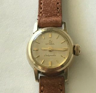 Vintage Omega Ladymatic Ladies Cal 455 Watch 14k Gold Filled 17 Jewels