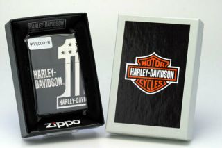 Zippo Oil Lighter Harley Davidson Hdp - 31 Matt Black Brass Etching Japan