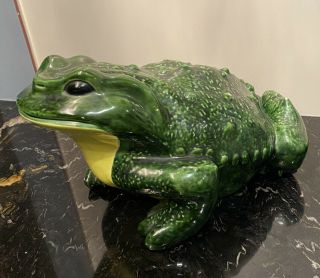 Vtg Mid Century Modern Arnels Large Ceramic Frog Toad Figurine 13 " X 10.  5 " X 8 "