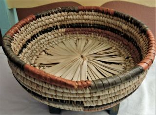 Round Vintage Pakistani Basket - Design & Patina - 6 1/2 " X 2 1/4 "