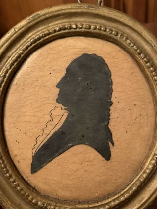 Antique Round Bust silhouette of George Washington Hand Cut 2