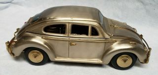 Vintage 14” Volkswagen Beetle Bug Music Box Whisky Decanter W Shot Glasses Japan