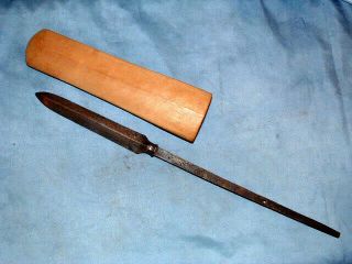 [s752] Japanese Samurai Sword: Hisayoshi Yari Spear Blade And Saya