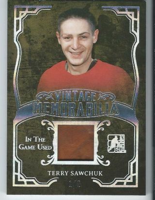 2017 - 18 2018 Leaf Itg Vintage Memorabilia Terry Sawchuk Silver Patch 1/2