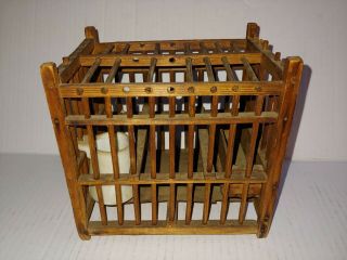 Vintage Coal Miners Canary Wood Bird Cage