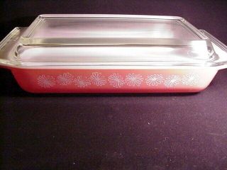 Vintage Pyrex Pink Daisy Covered Casserole/baking Dish 548 - B 1 - 1/4 Quart