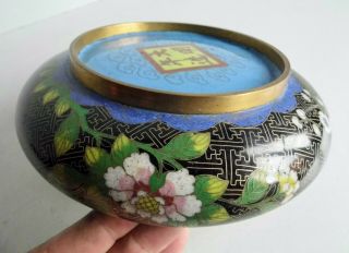 Antique Chinese Cloisonne Bowl - Ming Dynasty Character Marks - Floral Pattern