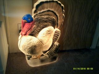 Vintage.  25 " Don Featherstone Turkey Blow Mold Lighted Yard Decor Thanksgiving