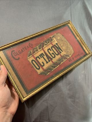 Vintage Rare Colgate & Co.  Octagon A Good Soap Cardstock Framed Sign