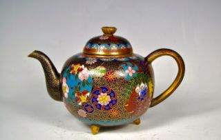 Fine Gold Gilt Wire Antique Japanese Meiji Cloisonne Vase Jar Tea Pot Kyoto