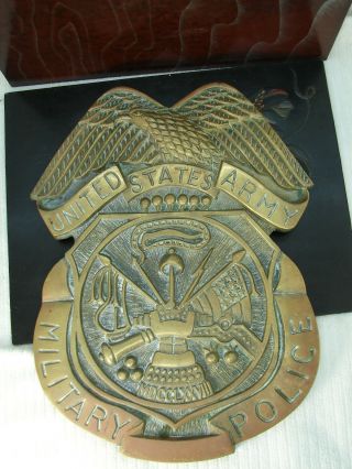 Vintage Us Army Military Police Bronze Wall Hanging Plaque Gmb10
