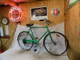 1974 Schwinn Suburban Mens Lime Green Tall 5 - Speed Road Cruiser Bike Collegiate