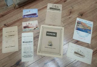Homeric White Star Line Rms Ss Postcards Deck Plans Passenger List Menu