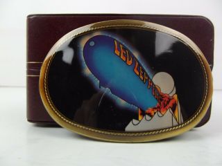 Vtg Led Zeppelin Brass Lacquer 1977 Pacifica La Ca Belt Buckle Vg Rare