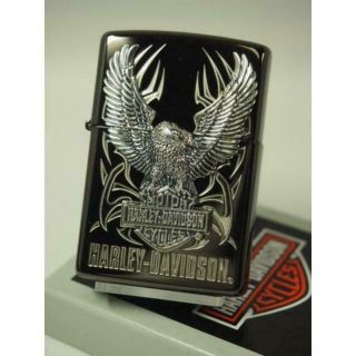 Zippo Oil Lighter Harley Davidson Hdp - 05 Eagle Silver Black Ion Plating Japan