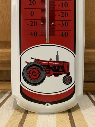 Vintage International Harvester Thermometer Tractor Metal Sign Farm Wall Decor 1 2