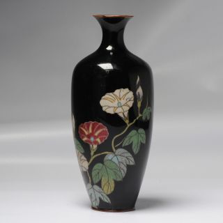 19th C Antique Meiji Period Japanese Bronze Cloisonne Vase Japan