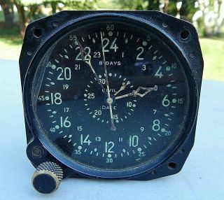 Wwii Waltham Cdia Us Navy Marines Army Aircraft Cockpit 8 Day Clock -