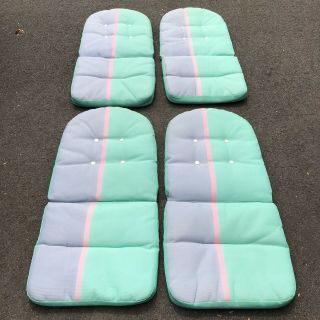 Set Of 4 Vintage Retro Outdoor Furniture Chair Cushions Pads