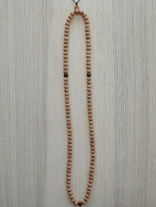 Antique Indian Sandalwood 108 Beads Buddhism Necklace Bracelet Prayer Artwork檀香