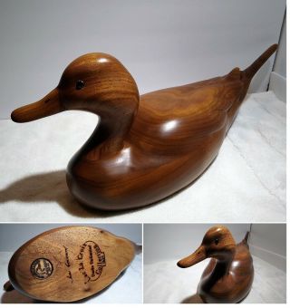 Ducks Unlimited Wooden Pintail Lac La Croix Signed John Gewerth 1989 - 90 Beauty