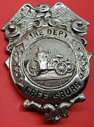 Vintage Obsolete Greensburg Indiana Fire Department Fire Badge
