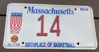 Vintage Massachusetts 14 License Plate Boston Celtics Bob Cousy Basketball Hof