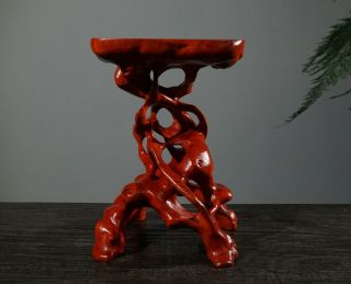 Stand Display Red Hard Wood China Rosewood Root Carving Wooden Bonsai Base