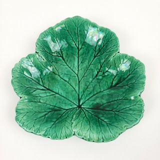 Vintage Wedgwood Majolica Green Cabbage Leaf Plate Dish Bowl 8.  5 " England 1869