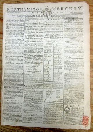 1790 Newspaper With The Aftermath Of The Mutiny On The Bounty & Captain Bligh