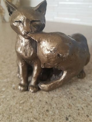 Paul Jenkins For Frith Studios.  Lucky And Scruff Cats.  Bronze Sculpture.