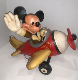 Walt Disney Mickey Mouse Pilot Airplane Wooden Store Display.  M - I - C - K - E - Y