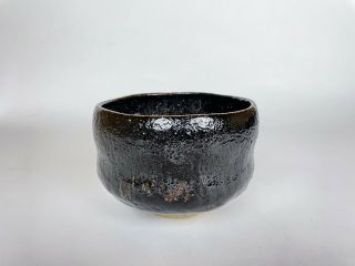 Japanese Antique Kuro Chawan Signed Bowl Tea Ceremony (b712)