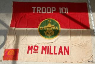 Early Boy Scout - Troop 101 Flag - Mc Millan - - Defiance 4x51/2 With 2 Add Ons