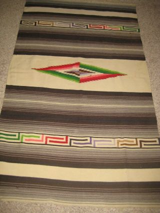 Vintage Native American Woven Wool Blanket 51 " X 89 " One Of A Kind.