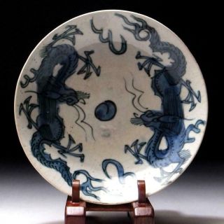 @ub41 Antique Chinese Porcelain Plate,  Qing Dynasty,  18c,  Blue And White