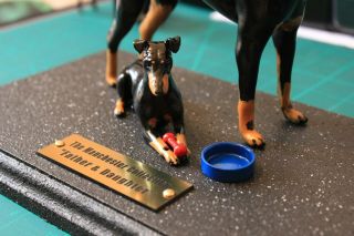 Manchester Terrier Resin Figures On Marble Effect Base