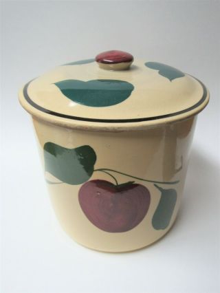 Vintage Watt Apple 2 Leaf 72 Canister With Lid Ovenware Usa Pottery