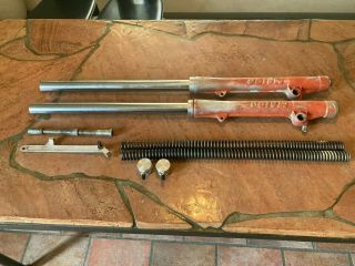 Maico Forks 38mm Including Air Caps Tubes Legs & Springs Vintage 1970 