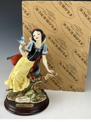1993 Giuseppe Armani Disney Snow White Blue Bird Figurine 10 " X 7 "
