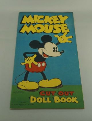 Rare 1933 Mickey Mouse Cut Out Doll Book By Saalfield Disney