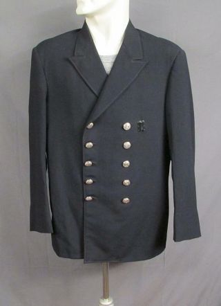 Vintage 1940s Firefighters Garbardine Dress Uniform Jacket Double Breasted Sz.  40