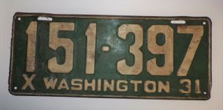 1931 Washington State License Plate Set (matched Pair)